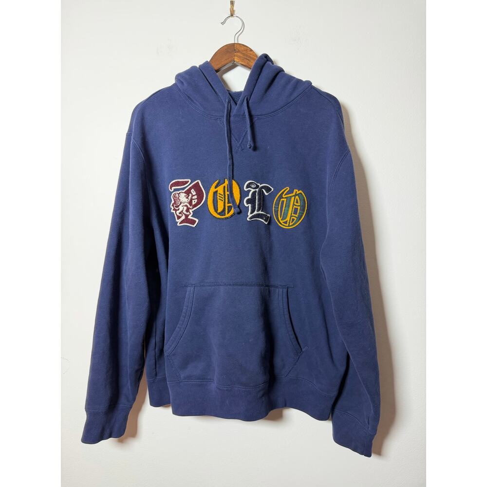Goth Polo Lion Patch Logo Hoodie Sweatshirt